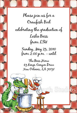 Crawfish and Alligator Chef Invitations